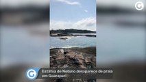Estátua de Netuno desaparece de praia em Guarapari