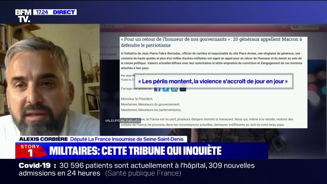 Alexis Corbière: Les militaires n'ont pas à menacer que si les décisions qui sont prises ne leurs conviennent pas, il y aura un coup de force militaire