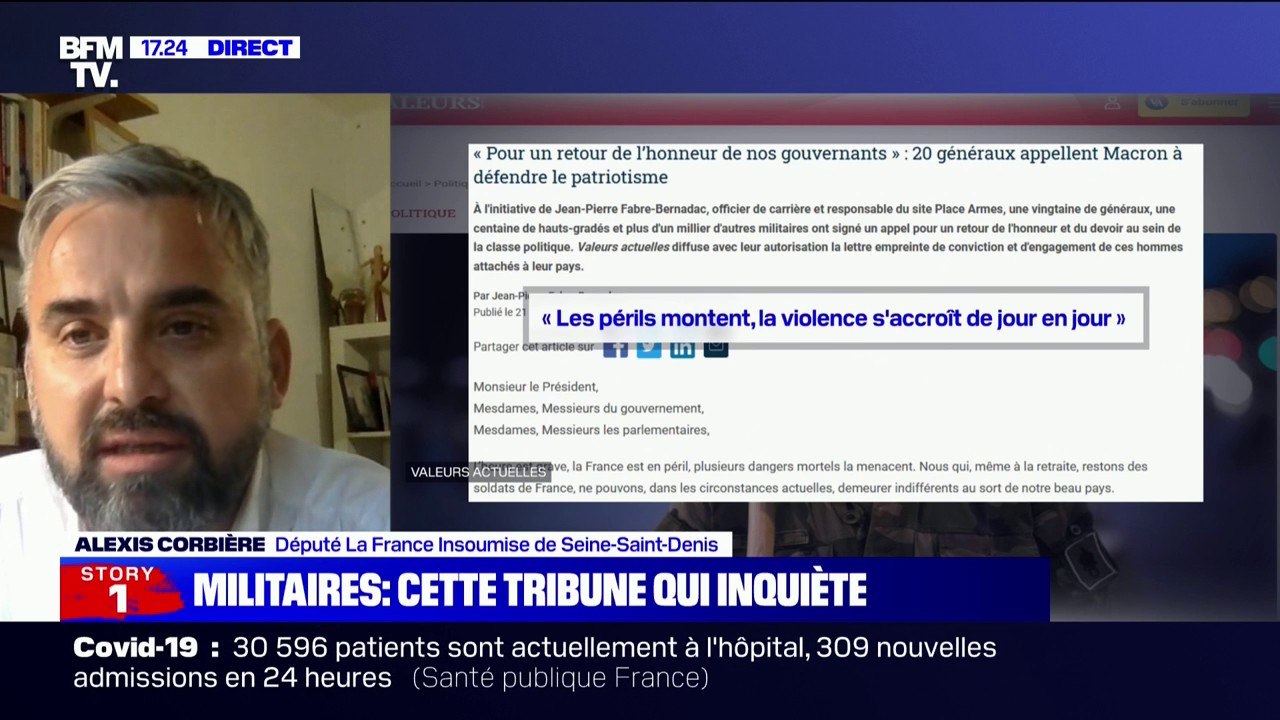 Alexis Corbière: "Les militaires n'ont pas à menacer que si les décisions qui sont prises ne leurs conviennent pas, il y aura un coup de force militaire"