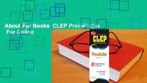 About For Books  CLEP Precalculus  For Online
