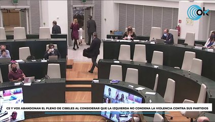 Cs y Vox abandonan el Pleno de Cibeles al considerar que la izquierda no condena la violencia contra sus partidos
