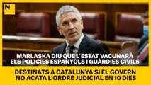 Marlaska diu que l'Estat vacunarà els policies i guàrdies civils destinats a Catalunya si el Govern no acata l'ordre judicial en 10 dies