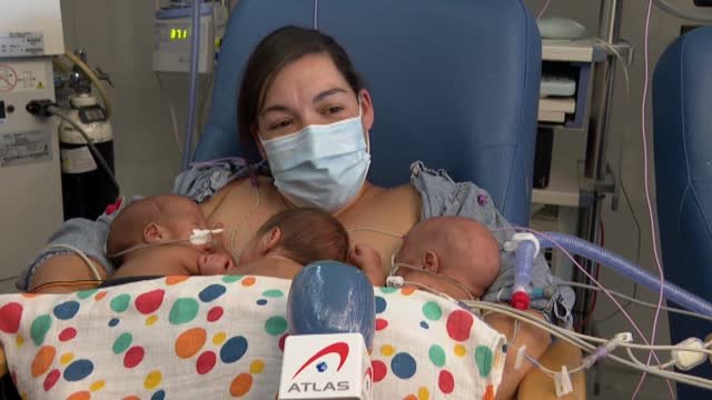 Trillizos prematuros, piel con piel con su madre gracias a la oxigenoterapia