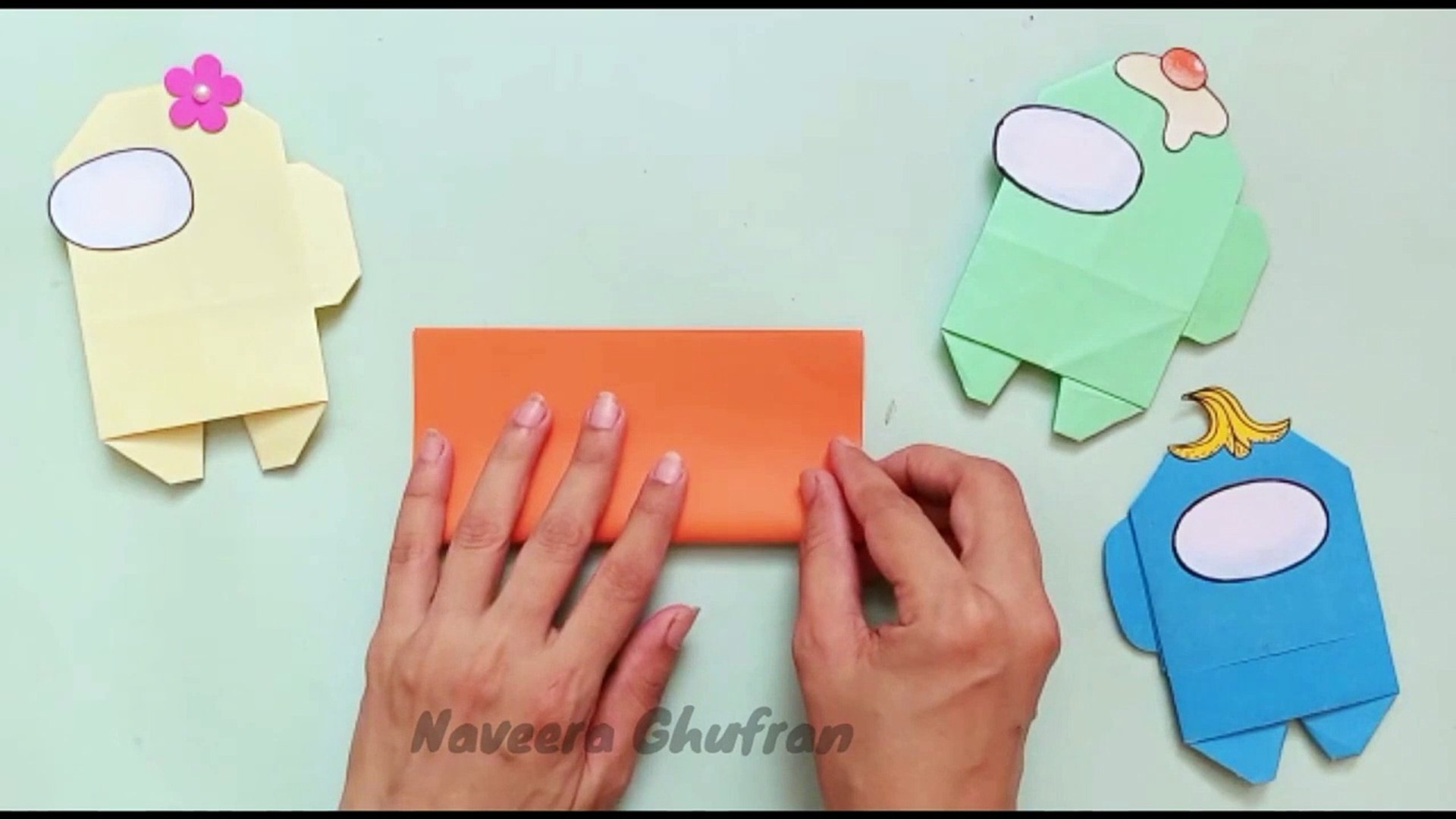⁣Origami Among Us Step By Step || How To Craft Among Us,Origami Among Us,School Craft,School Project