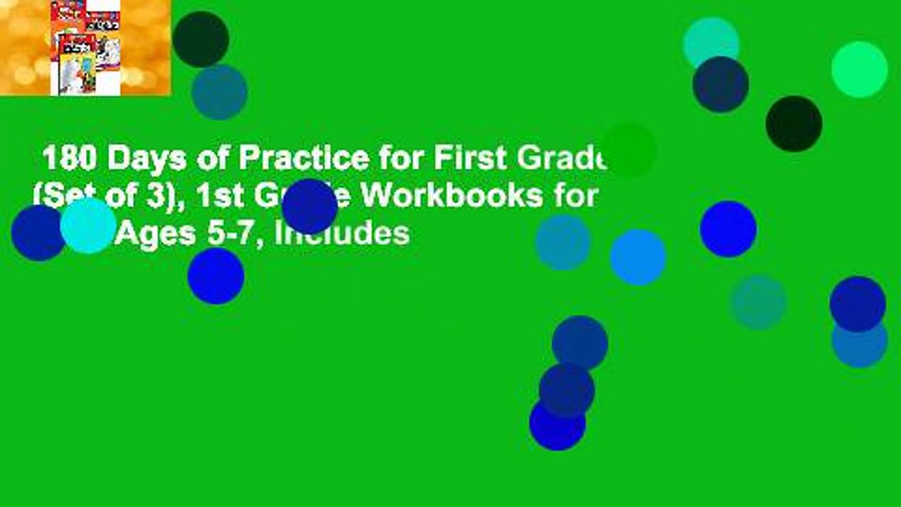 180 Days of Practice for First Grade (Set of 3), 1st Grade Workbooks for Kids Ages 5-7, Includes