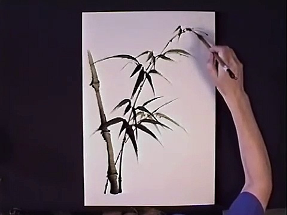 Bamboo And Bird - Chinese Brush Painting By Virginia Lloyd-Davies