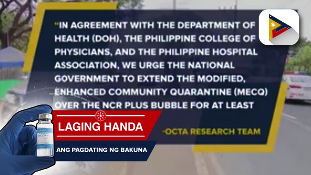 OCTA Research, inirekomenda na i-extend pa ng isang linggo ang MECQ sa NCR Plus