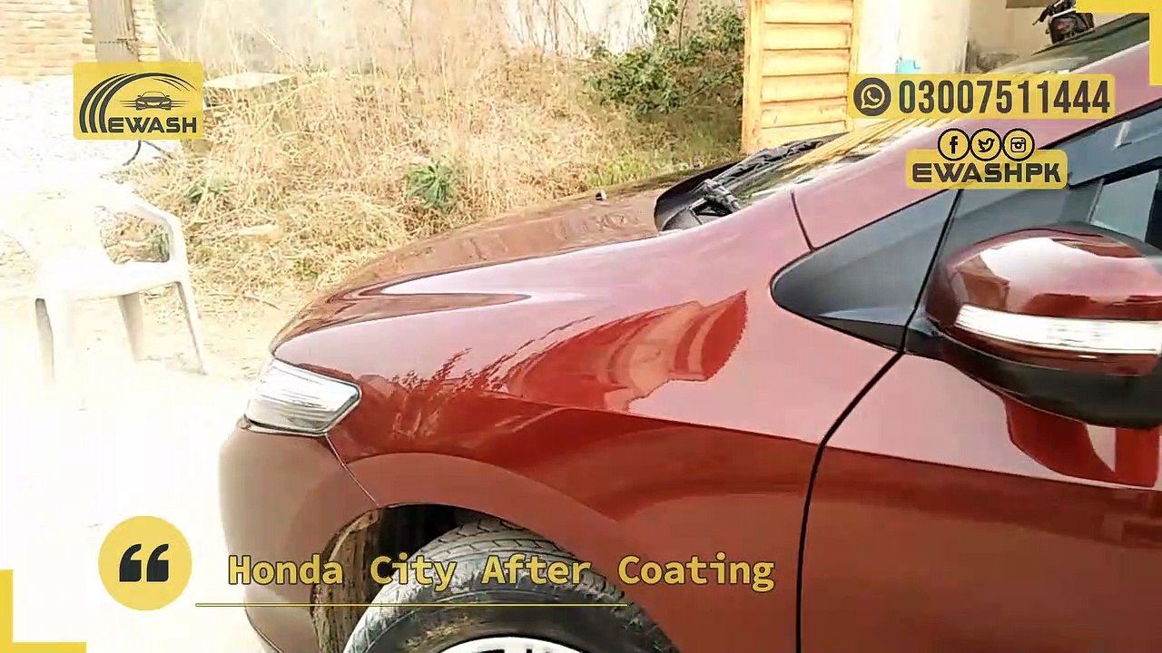 honda city after complete ceramic coating and car detailing in Islamabad and Rawalpindi at doorstep