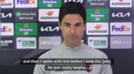 Скачать видео: Arteta reveals 'really helpful' chat with Emery before taking Arsenal job