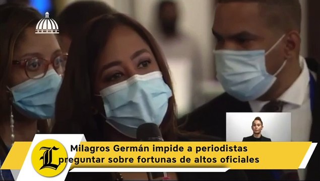 Milagros Germán impide a los periodistas preguntar sobre auditorías a fortunas de oficiales de alto rango