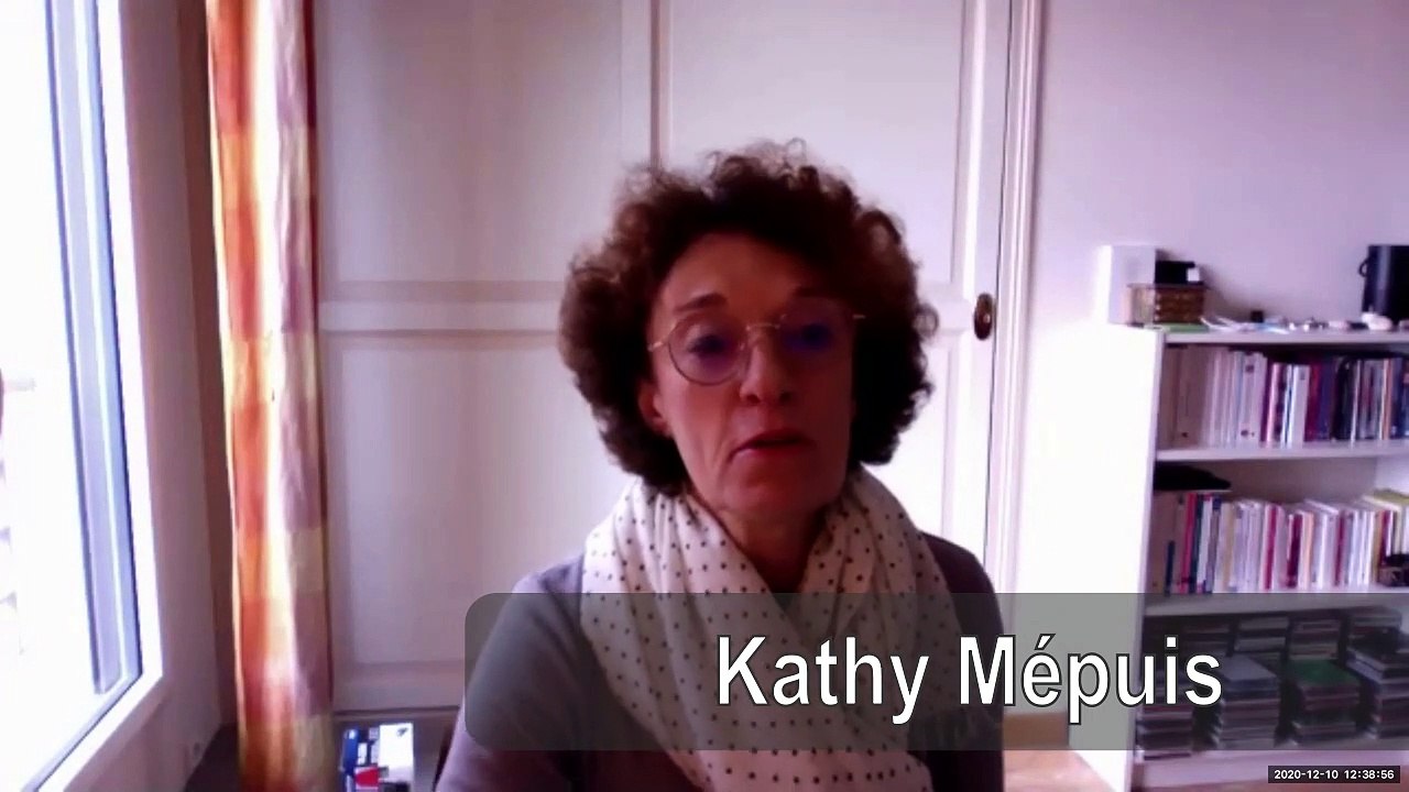 Kathy Mepuis intervenant à la rencontre du Collectif Agape, 10/12/2020