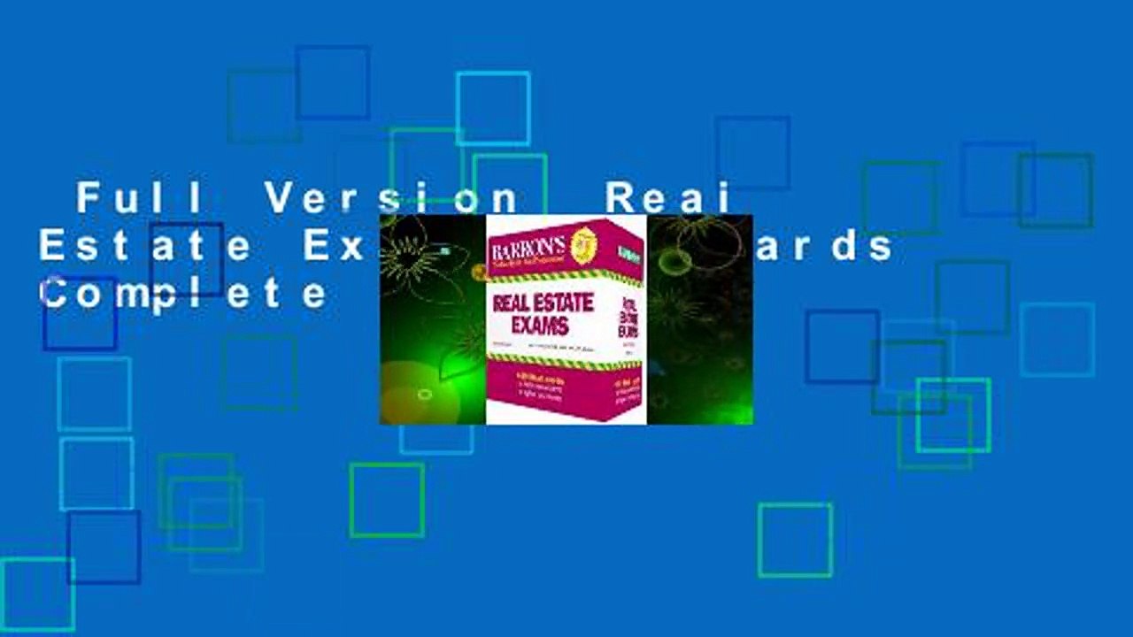 Full Version Real Estate Exam Flash Cards Complete video Dailymotion
