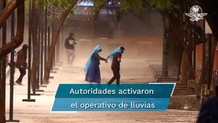 Registran lluvia y caída de granizo en la Ciudad de México