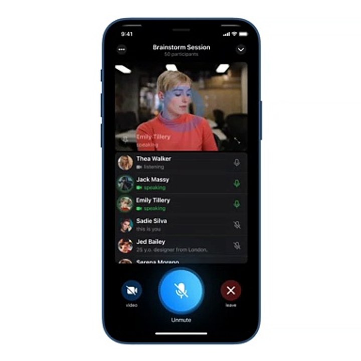Videollamadas grupales de Telegram