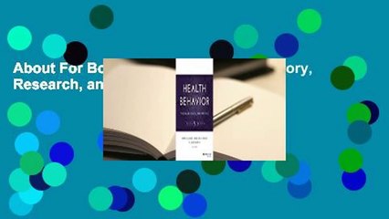 About For Books  Health Behavior: Theory, Research, and Practice  Review