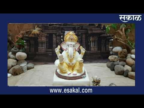 Ganeshotsav 2020 : हंपीच्या विठ्ठल मंदिराचा इको फ्रेंन्डली देखावा | Sakal Media |