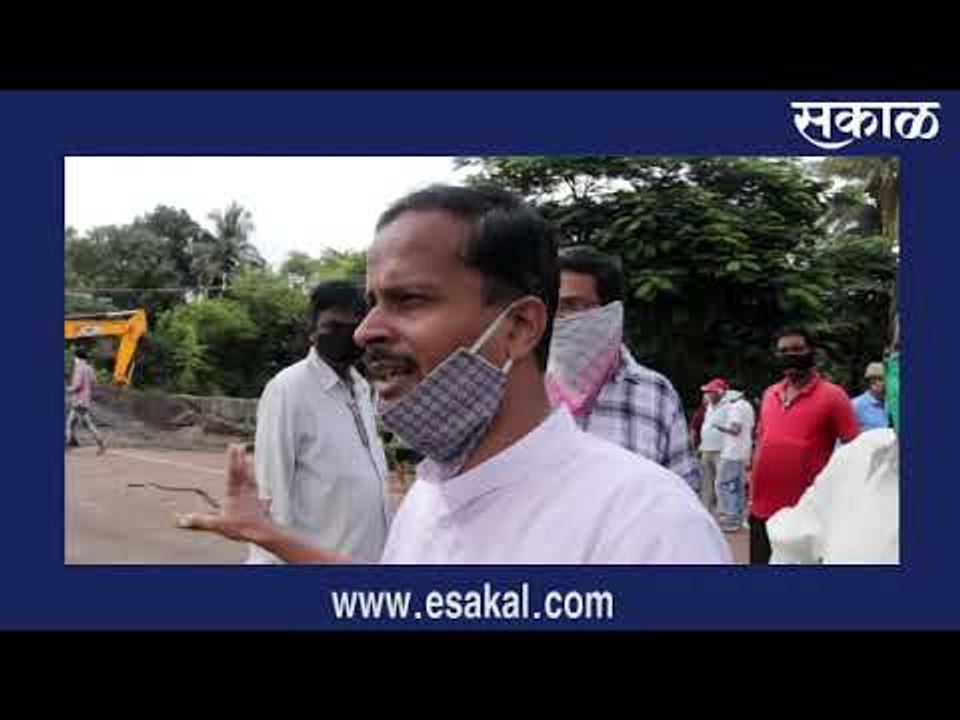 मुसळधार पावसाने जरग नगर - पाचगावला जोडणारा पूल कोसळला