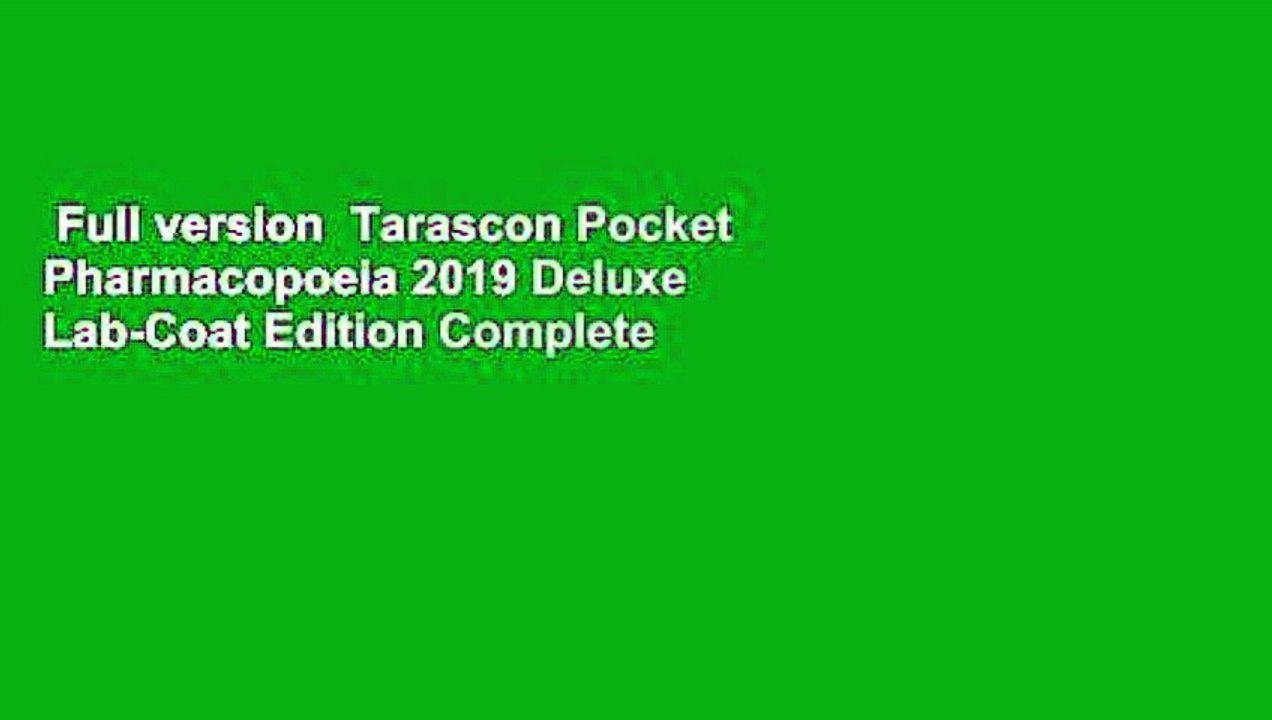 Full version  Tarascon Pocket Pharmacopoeia 2019 Deluxe Lab-Coat Edition Complete