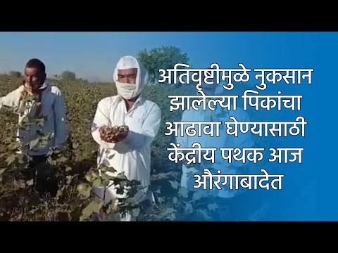 अतिवृष्टीमुळे नुकसान झालेल्या पिकांचा आढावा घेण्यासाठी केंद्रीय पथक आज औरंगाबादेत | Aurangabad |