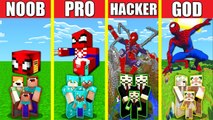 Minecraft_ SPIDERMAN HOUSE BUILD CHALLENGE - NOOB vs PRO vs HACKER vs GOD Animation