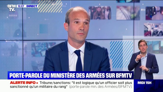 Hervé Grandjean (porte-parole du ministère des Armées): C'est 0,5% des généraux à la retraite qui ont signé cette tribune, c'est marginal
