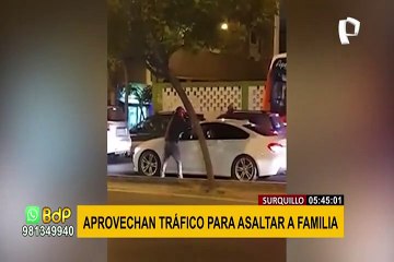 Surquillo: delincuente armado asalta a una familia al interior de su auto