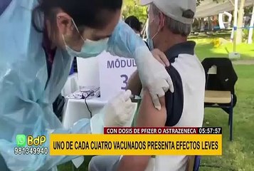 Reino Unido: Uno de cada cuatro vacunados tiene efectos leves