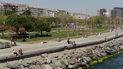 Tam kapanma öncesi vatandaşlar sahile akın etti