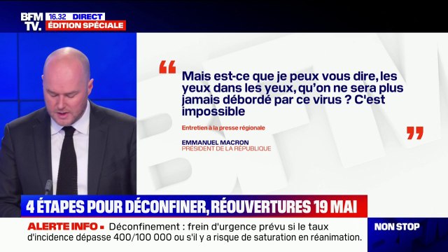 Emmanuel Macron à la presse quotidienne régionale: La vie de la Nation ne se réduit pas à l'évolution des courbes