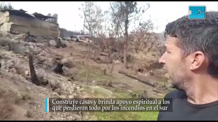 Platense solidario: construye casas y brinda apoyo espiritual  a los que perdieron todo por los incendios en el sur