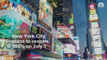 Après des mois de prudence face à une deuxième vague de COVID-19, le maire de New York a annoncé qu'il prévoyait une « réouverture complète » de la ville au 1er juillet