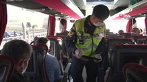 Son dakika haber... İstanbul İl Jandarma ekiplerinden yolcu otobüslerine 