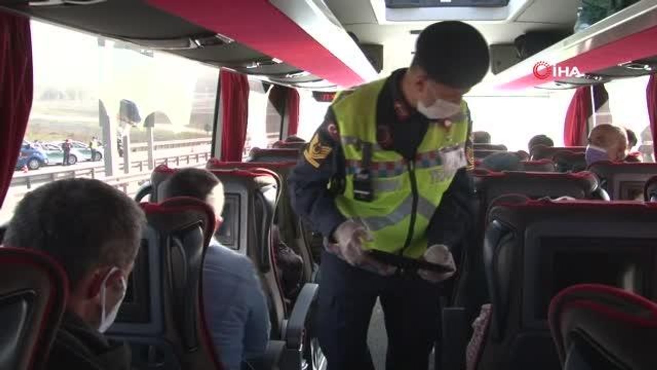 Son dakika haber... İstanbul İl Jandarma ekiplerinden yolcu otobüslerine "tam kapanma" denetimi