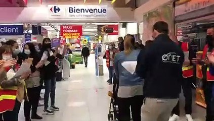 Nouvelle colère des salariés de Carrefour Port de Bouc ce matin