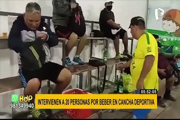 Comas: 20 personas fueron intervenidas por beber alcohol en  cancha deportiva
