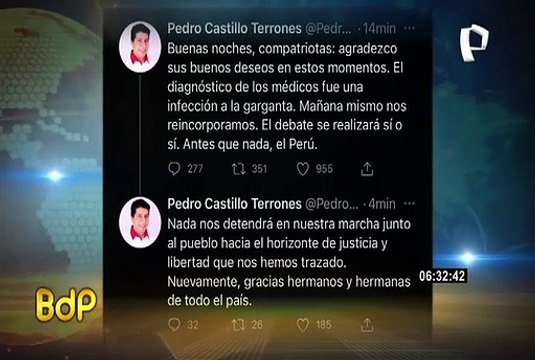 Segunda vuelta: Pedro Castillo ratifica que participará en debate con Keiko Fujimori