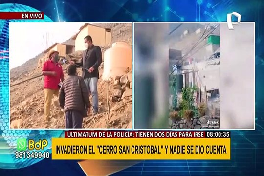 Rímac: Policía da 48 horas a invasores de Cerro San Cristóbal para desalojar terreno