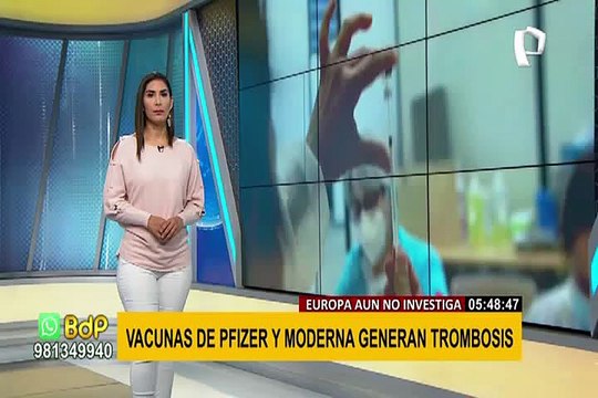 Reportan nuevos casos de trombosis con vacunas Pfizer y Moderna