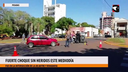 Fuerte choque sin heridos este mediodía
