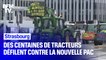 Une centaine de tracteurs défilent devant le Parlement européen à Strasbourg contre la nouvelle PAC