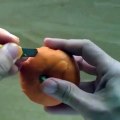 How A Wood Carver Peels An Orange