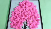 Diy Paper Flowers Wall Art | Homemade Origami Flower Wall Hanging | Home Decor Craft Idea