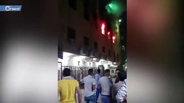 حريق هائل بكنيسة مارمينا في منطقة العمرانية بمحافظة الجيزة بمصر