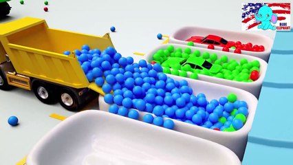 Learn colors with cars for Children Balls Education track parking vehicle