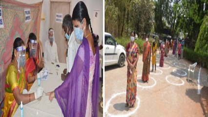 Telangana Municipal Elections : కరోనా నిబంధనలతో మున్సిపల్ ఎన్నికల పోలింగ్...!!