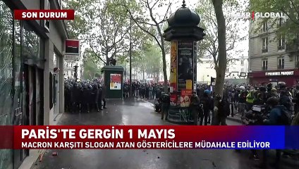 Paris'te olaylı 1 Mayıs