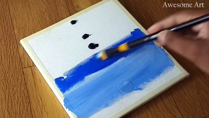 Awesome Challenge #1 / Easy Art / Power Lines At Moonlight Painting