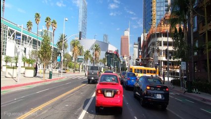 DRIVING LOS ANGELES, FIGUEROA STREET, DOWNTOWN LOS ANGELES