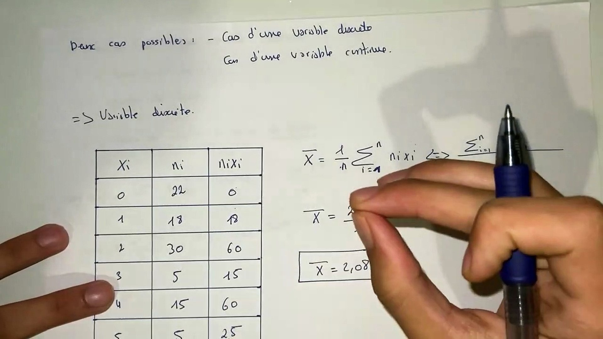 comment calculer la moyenne arithmetique statistiques s1 video dailymotion