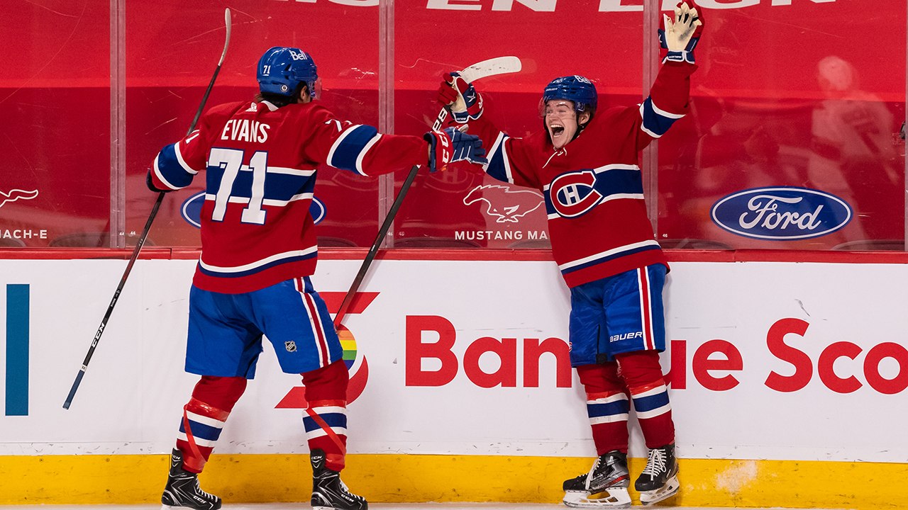 Caufield gets first NHL goal with OT winner